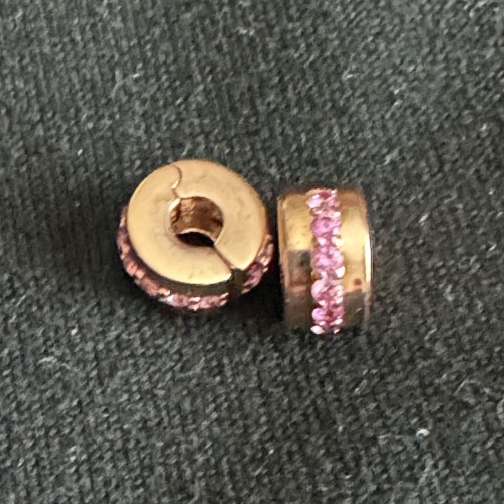 Pandora  2 Pc Pink Sparkling Row Clip